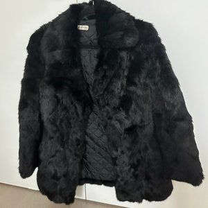 Vintage Black Fur Coat - Double Breasted